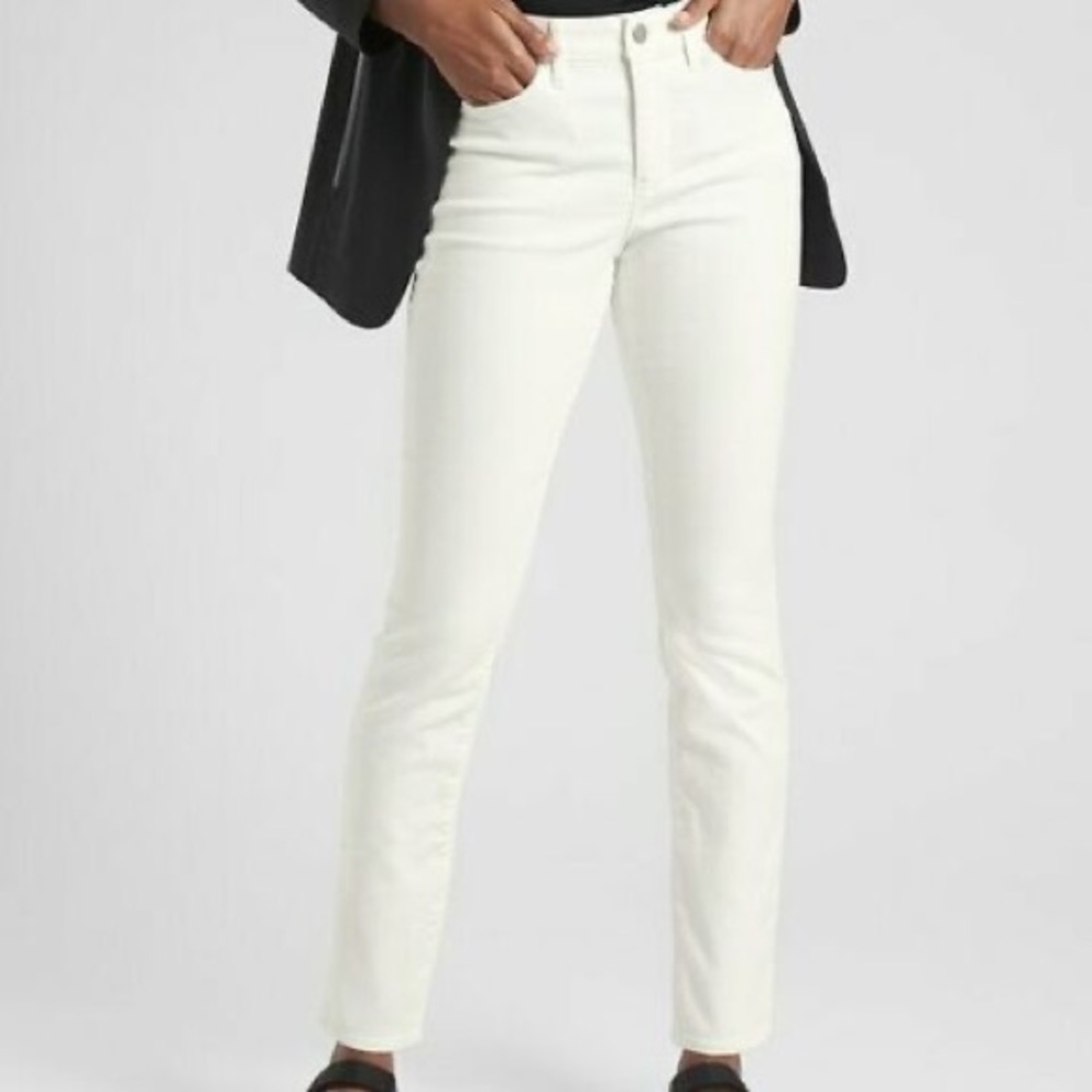 Athleta sculptek white skinny jeans size 4